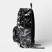 Schwarz-Weiß-Marmor Bedruckter Rucksack (Rechts)