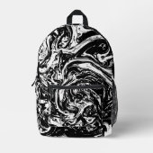 Schwarz-Weiß-Marmor Bedruckter Rucksack (Vorderseite)