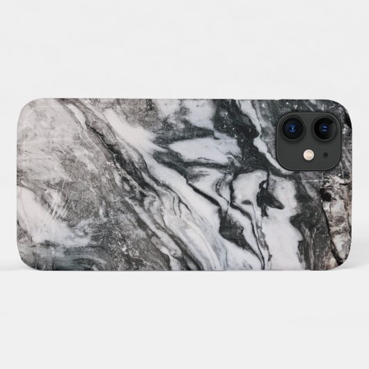 Schwarz-Weiß-Marmor Case-Mate iPhone Hülle (Rückseite (Horizontal))