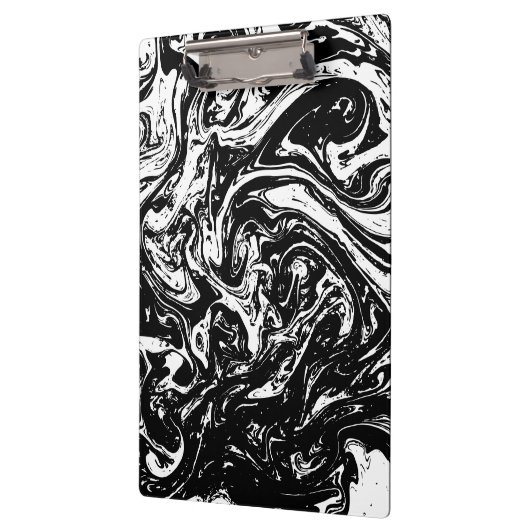 Schwarz-Weiß-Marmor-Clipboard Klemmbrett (Links)