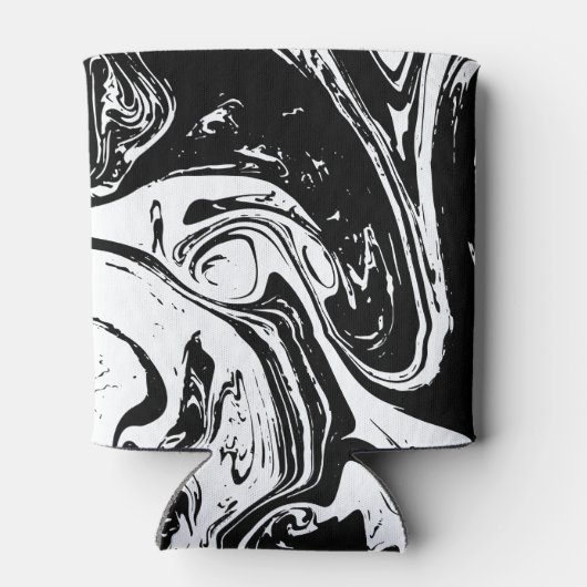 Schwarz-Weiß-Marmor Cooler Dosenkühler (Rückseite)