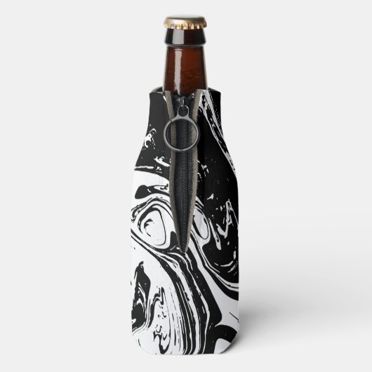 Schwarz-Weiß-Marmor Cooler Flaschenkühler (Flasche Rückseite)