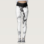 Schwarz-Weiß-Marmor-Design - passen Leggings (Vorderseite)