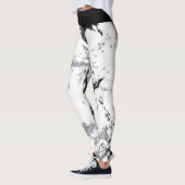 Schwarz-Weiß-Marmor-Design - passen Leggings (Links)
