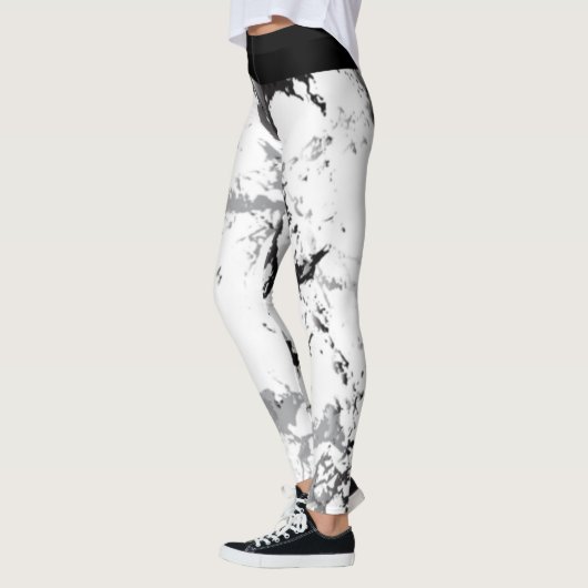 Schwarz-Weiß-Marmor-Design - passen Leggings (Links)
