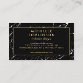 Schwarz-Weiß-Marmor-Designer mit Imitaten Gold Visitenkarte (Rückseite)