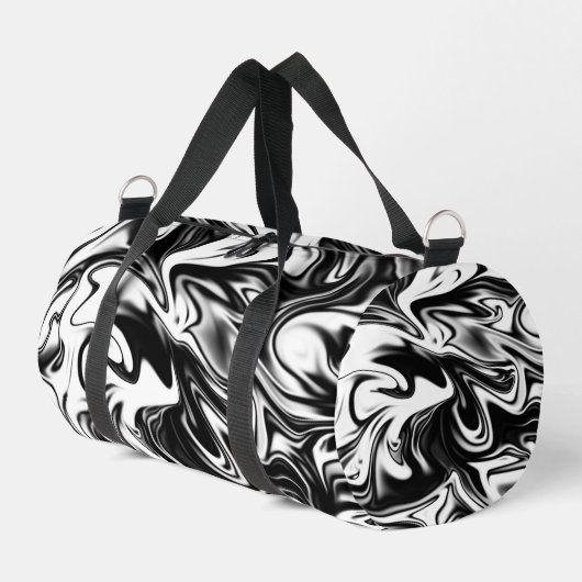 Schwarz Weiß Marmor, Duffle Bag (Linke Seite)