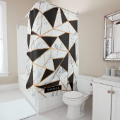 Schwarz-Weiß-Marmor Duschvorhang (Beispiel)