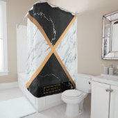 Schwarz-Weiß-Marmor Duschvorhang (Beispiel)