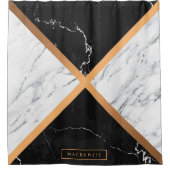 Schwarz-Weiß-Marmor Duschvorhang (Vorderseite)