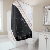 Schwarz-Weiß-Marmor Duschvorhang (Beispiel)