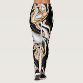 Schwarz-Weiß-Marmor-Effekt Ai Leggings (Rückseite)
