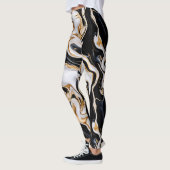 Schwarz-Weiß-Marmor-Effekt Ai Leggings (Links)