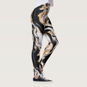 Schwarz-Weiß-Marmor-Effekt Ai Leggings (Rechts)