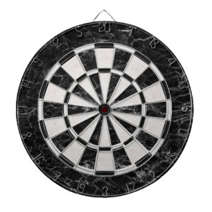 Schwarz-Weiß-Marmor Elegant Classic Dartscheibe