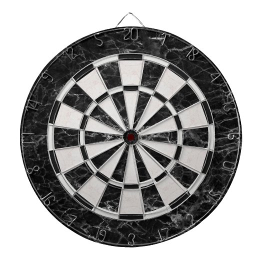 Schwarz-Weiß-Marmor Elegant Classic Dartscheibe (vorne)