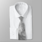 Schwarz-Weiß-Marmor Elegant Moderner Chic Krawatte (Gebunden)