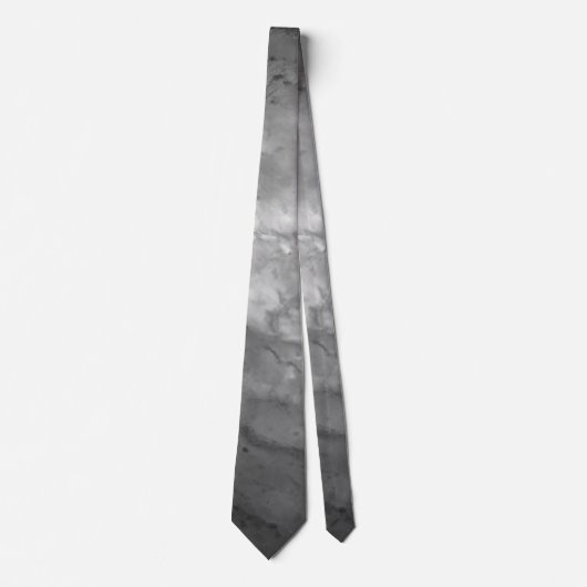Schwarz-Weiß-Marmor Elegant Moderner Chic Krawatte (Vorderseite)