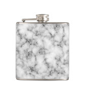 Schwarz-Weiß-Marmor-Finish Flachmann (Vorderseite)