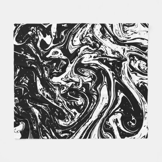 Schwarz-Weiß-Marmor Fleece-Blanket Fleecedecke (Vorderseite (Horizontal))
