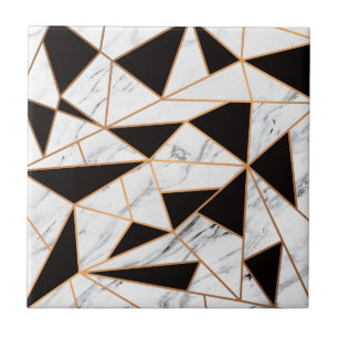 Schwarz-Weiß-Marmor Fliese