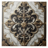 Schwarz-Weiß-Marmor Fliese (Vorderseite)