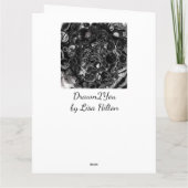 Schwarz-Weiß-Marmor-Fluid Art Happy Birthday Karte (Rückseite)