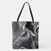 Schwarz-Weiß-Marmor-Fluid Art Tasche (Vorderseite)