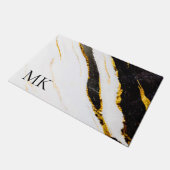 Schwarz-Weiß-Marmor Fußmatte (Schrägansicht)