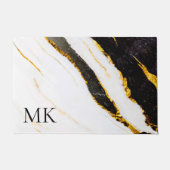 Schwarz-Weiß-Marmor Fußmatte (Vorderseite)