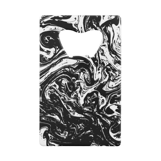 Schwarz-Weiß-Marmor Geldbeutel Flaschenöffner (Rückseite)