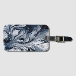 Schwarz-Weiß-Marmor Gepäckanhänger