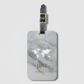 Schwarz-Weiß-Marmor Gepäckanhänger (Vorderseite Vertikal)