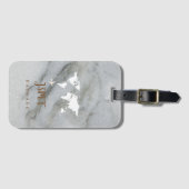 Schwarz-Weiß-Marmor Gepäckanhänger (Vorderseite (Horizontal))