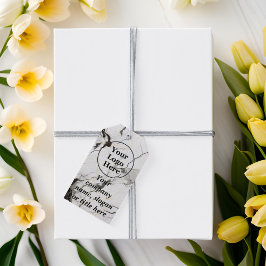 Schwarz-Weiß-Marmor Geschenkanhänger