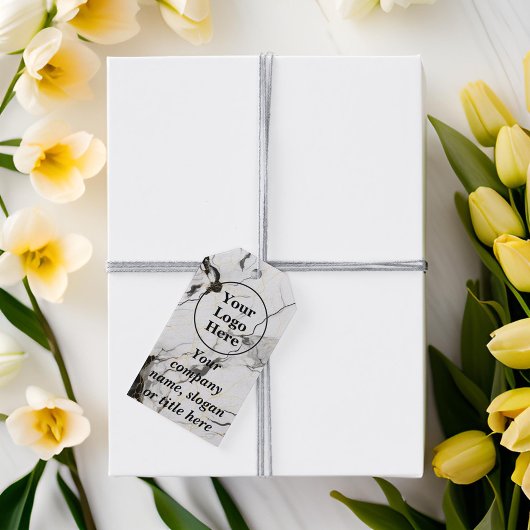 Schwarz-Weiß-Marmor Geschenkanhänger