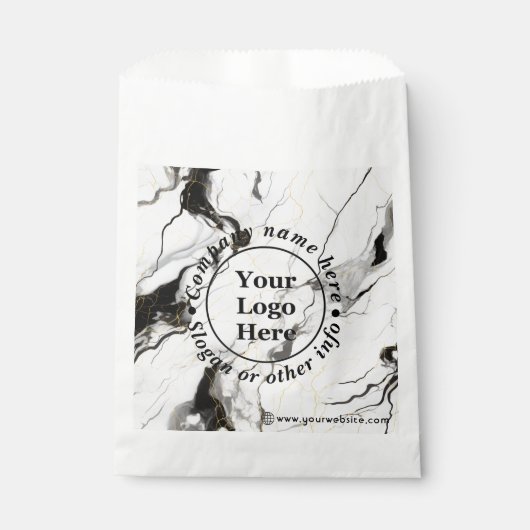 Schwarz-Weiß-Marmor Geschenktütchen (Vorderseite)