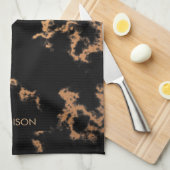 Schwarz-Weiß-Marmor Geschirrtuch (Viertel Falte)