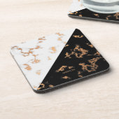 Schwarz-Weiß-Marmor Getränkeuntersetzer (Linke Seite)