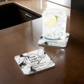 Schwarz-Weiß-Marmor Getränkeuntersetzer