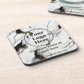 Schwarz-Weiß-Marmor Getränkeuntersetzer (Linke Seite)