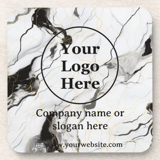 Schwarz-Weiß-Marmor Getränkeuntersetzer (Vorderseite)