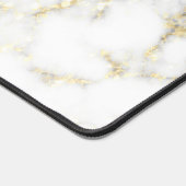 Schwarz-Weiß-Marmor-Gold-Funkelflake Monogram Schreibtischunterlage (Ecke)