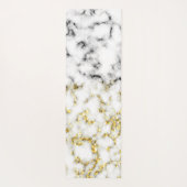 Schwarz-Weiß-Marmor-Gold-Funkelflake Monogram Yogamatte (Rückseite)