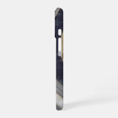 Schwarz-Weiß-Marmor-Gold-Glitter-Monogramm iPhone 16 Hülle (Linke Seite)
