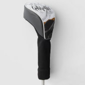 Schwarz-Weiß-Marmor Golf Headcover (angewinkelt)