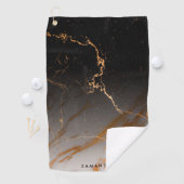 Schwarz-Weiß-Marmor Golfhandtuch (Insitu)