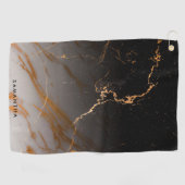 Schwarz-Weiß-Marmor Golfhandtuch (Horizontal)