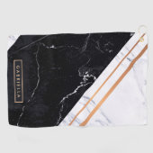 Schwarz-Weiß-Marmor Golfhandtuch (Horizontal)
