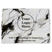 Schwarz-Weiß-Marmor Große Geschenktüte (Vorderseite)